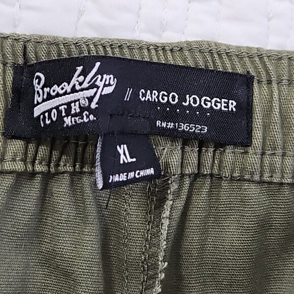 Brooklyn Cloth Cargo Jogger Men's XL (36x32) Army Green Drawstring NWT Stretch - Picture 11 of 16